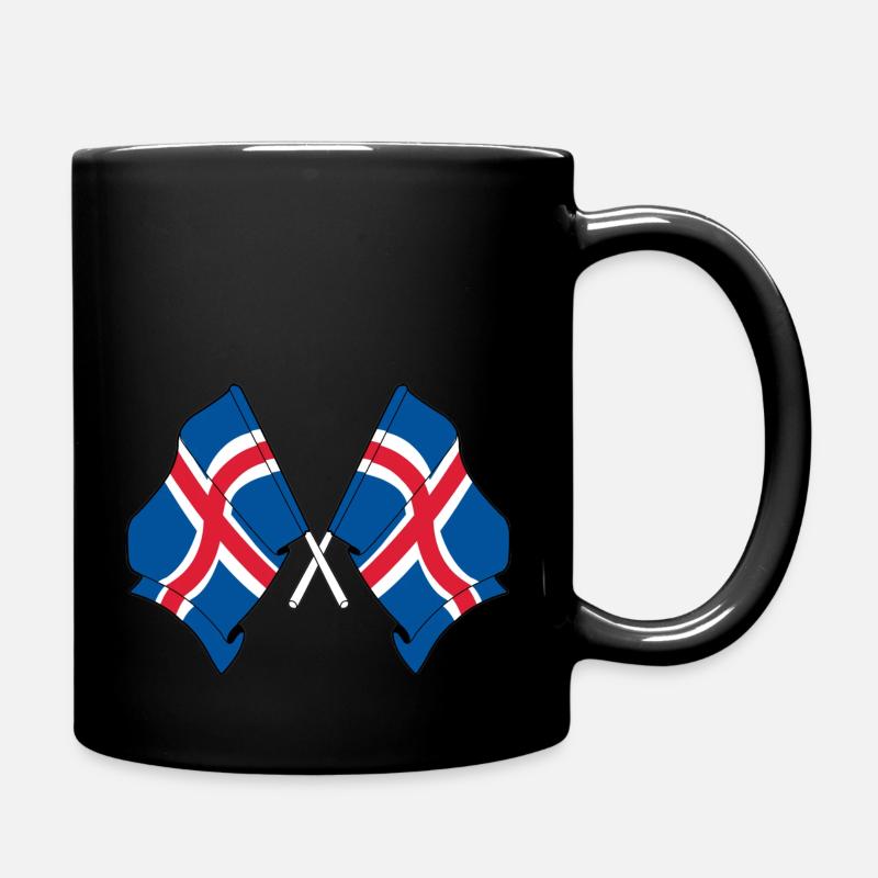 Zwei Flaggen durchquerten Island - Tasse einfarbig - Schwarz