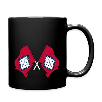 Two flags crossed Arkansas - Full Colour Mug - black - Right