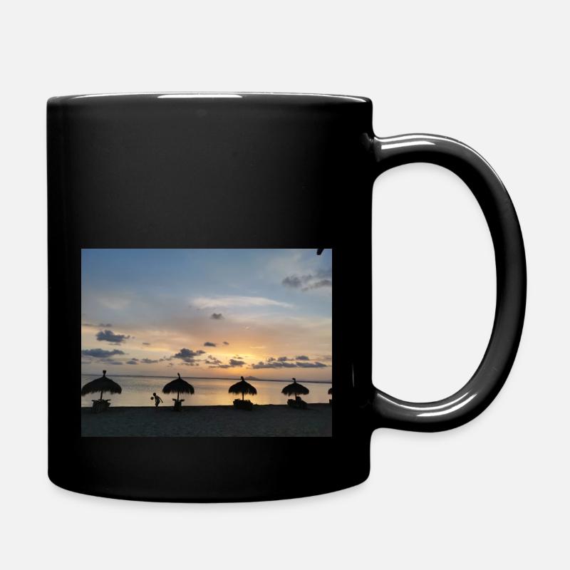 SUNSET BEACH - Full Colour Mug - black