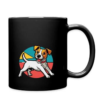 Jack Russel Terrier - Tasse einfarbig - Schwarz - Rechts