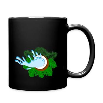 Kokosnuss Fans - Tasse einfarbig - Schwarz - Rechts
