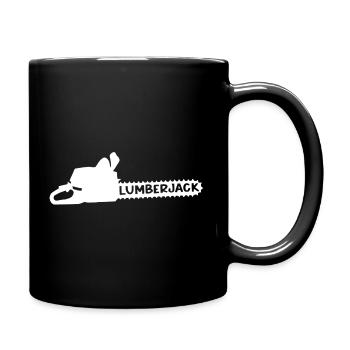 Lumberjack Motif with Axe Silhouette - Full Colour Mug - black - Right