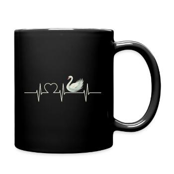 Schwäne Schwan - Tasse einfarbig - Schwarz - Rechts