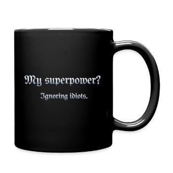 Humorous superpower sentence with wit - Full Colour Mug - black - Right