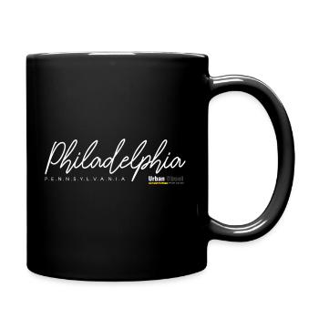 Elegante Silhouette der Skyline von Philadelphia - Tasse einfarbig - Schwarz - Rechts