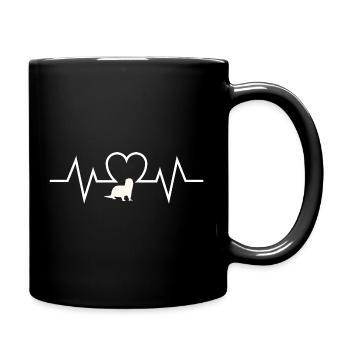 Loutre de mer dessin animé battement de cœur - Mug uni - noir - Droite