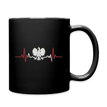 Kronenadler Herzschlag - Tasse einfarbig - Schwarz - Rechts