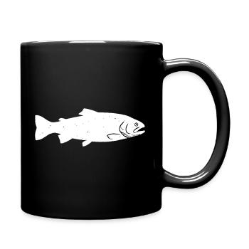 Trout trout silhouette wild fly fishing - Full Colour Mug - black - Right