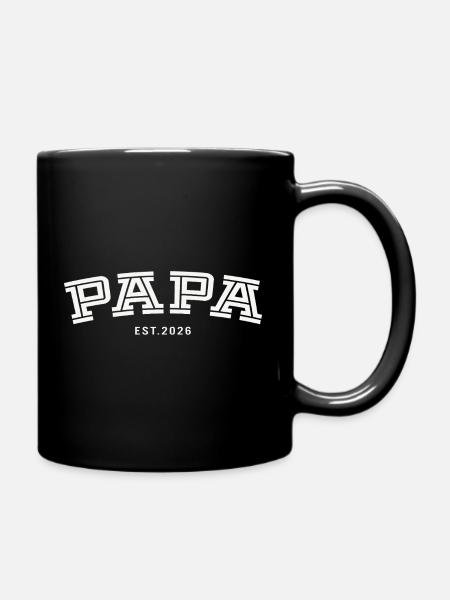 Papa Est. 2026 - Tasse einfarbig - Schwarz