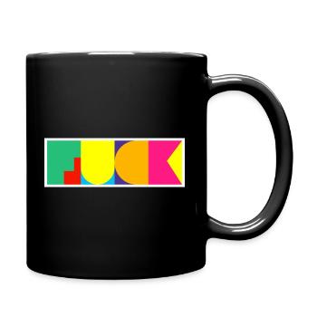 Lustiges Pop-Art-F-Wort - Tasse einfarbig - Schwarz - Rechts