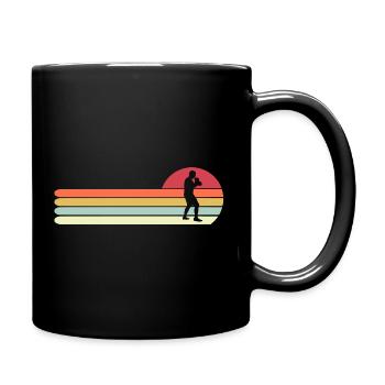 Retro Boxing Dad Vintage Fighter Sunset Sport Gift - Full Colour Mug - black - Right
