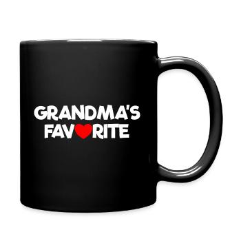 Favorite Grandchild Red Heart Grandma's Favorite - Tasse einfarbig - Schwarz - Rechts