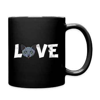 Slogan du chat russe bleu amoureux du propriétaire d’animal de compagnie - Mug uni - noir - Droite