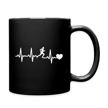 Conception du rythme cardiaque en course - Mug uni - noir - Droite