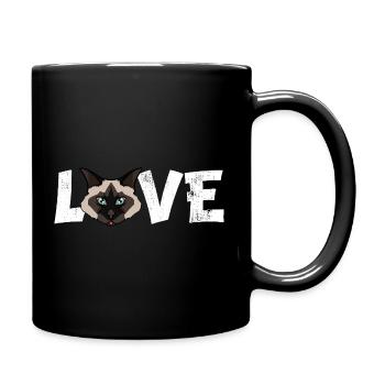 Birman Cat Love Funny Breed Illustration - Full Colour Mug - black - Right