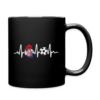Hrvatska Fussball Herzschlag - Tasse einfarbig - Schwarz - Rechts