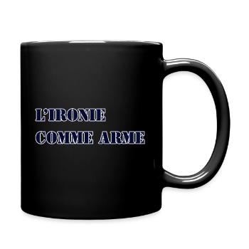 IRONY AS A WEAPON - Full Colour Mug - black - Right