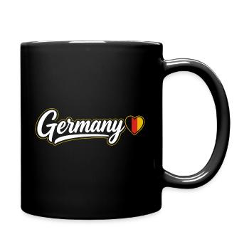 Germany Script with Flag Heart Fan Patriotic - Full Colour Mug - black - Right