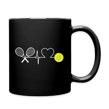 Tennis Heartbeat Tennis Player - Full Colour Mug - black - Right