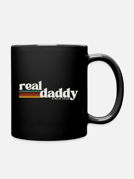 Vrai papa, paternité style rétro - Mug uni - noir