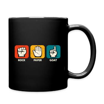 Stein Papier Ziege Nummer 1 Ziege - Tasse einfarbig - Schwarz - Rechts
