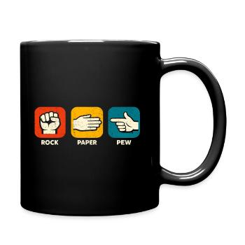 Stone Paper Pew Funny Weapon 2nd Constitutional Attachment - Full Colour Mug - black - Right