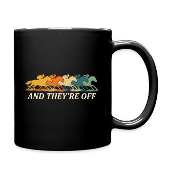 Und sie sind vom Pferderenn-Derby-Fan - Tasse einfarbig - Schwarz - Rechts