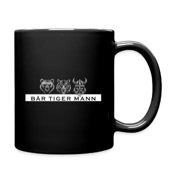 Bär Tiger Mann – Lustiges Männer Geschenk - Tasse einfarbig - Schwarz - Rechts