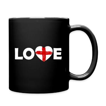 Love mit rotem Kreuz-Herz England - Mug uni - noir - Droite