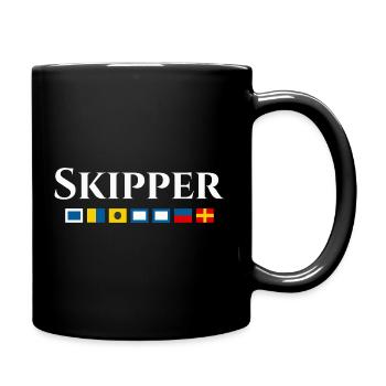 Conception du pavillon maritime Skipper - Mug uni - noir - Droite