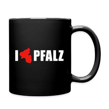 I love Pfalz Rheinland-Pfalz - Tasse einfarbig - Schwarz - Rechts