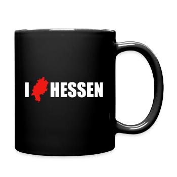 I Love Hessen - Tasse einfarbig - Schwarz - Rechts