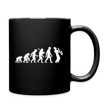 Saxophonist Evolution - Saxophone Jazz Musicians - Full Colour Mug - black - Right