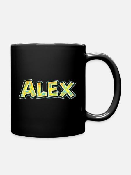 Alex – Handgezeichnete Typografie - Tasse einfarbig - Schwarz
