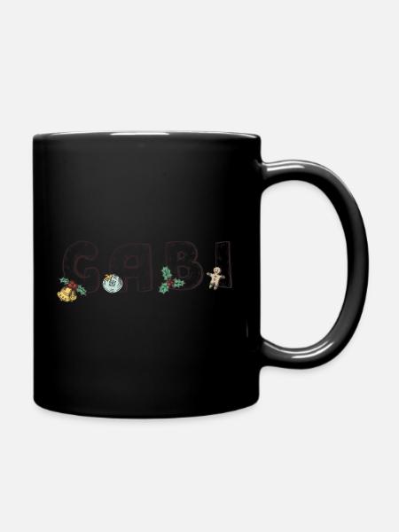 Gabi Weihnachtsbuchstaben  - Tasse einfarbig - Schwarz