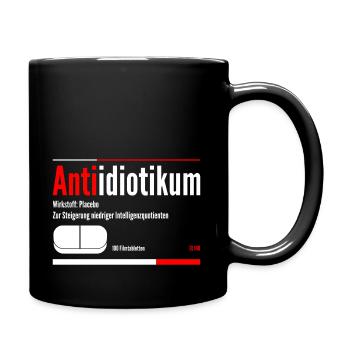 Krankenschwester Antiidiotikum - Tasse einfarbig - Schwarz - Rechts