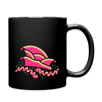 Fool's cap with streamers - Full Colour Mug - black - Right