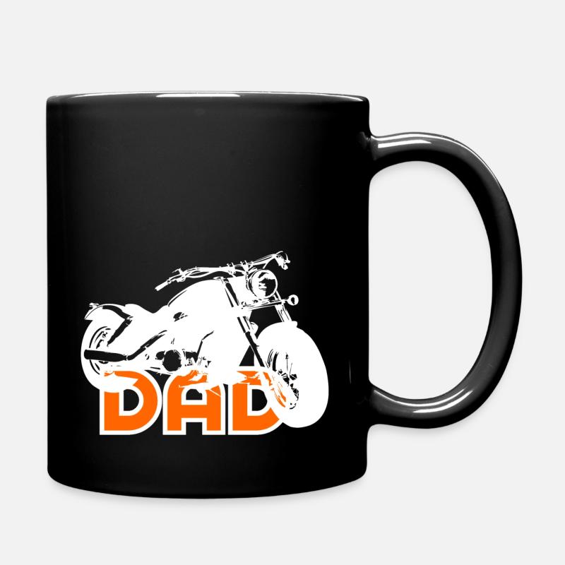 Biker DAD White/Orange Motorcycle - Tasse einfarbig - Schwarz