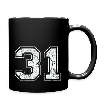 31 in white in the used look - Full Colour Mug - black - Right