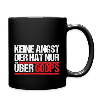 Auto - Nur über 600PS - Tasse einfarbig - Schwarz - Rechts