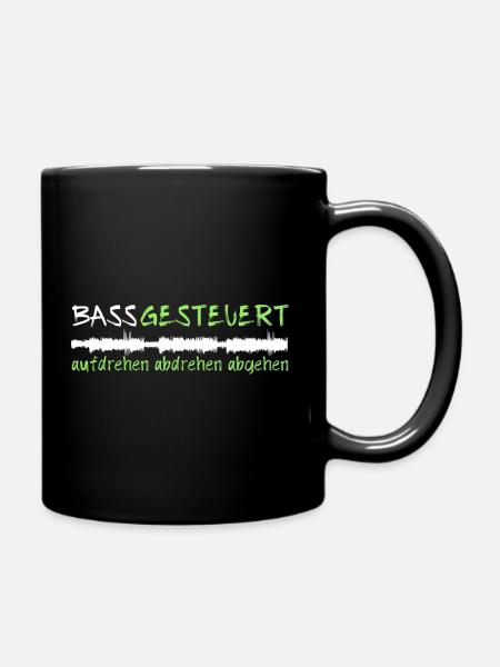 BASS gesteuert DJ Musik Party Motiv zum feiern - Tasse einfarbig - Schwarz