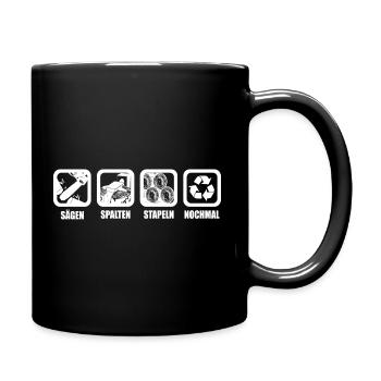 Forstwirt Holz Machen - Tasse einfarbig - Schwarz - Rechts