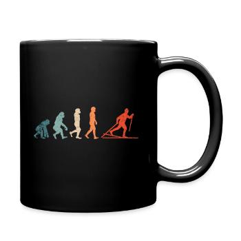 EVOLUTION cross-country skiing skier retro vintage - Full Colour Mug - black - Right