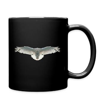 Schneeeule Eule Polygon Vogel Tier Wildtier Uhu - Tasse einfarbig - Schwarz - Rechts