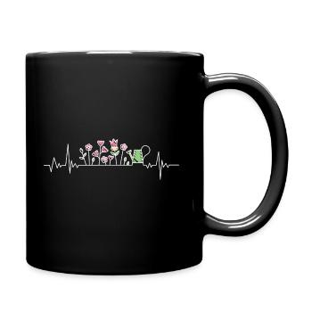 Gartenarbeit Herzschlag - Tasse einfarbig - Schwarz - Rechts