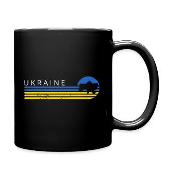 Drapeau Ukraine Retro Vintage Kiev Usagé Look - Mug uni - noir - Droite