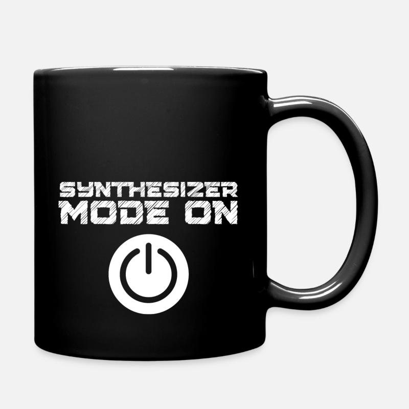 Synthesizer Analog Modular Vintage Retrowave - Full Colour Mug - black