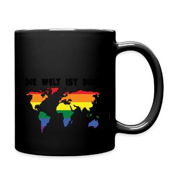 Welt ist bunt LGBT Spruch Geschenk Pride Rechte - Tasse einfarbig - Schwarz - Rechts