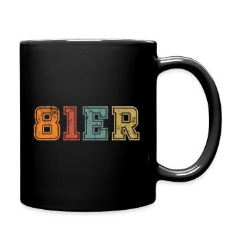 1981 Geburtsjahr Vintage - Tasse einfarbig - Schwarz - Rechts