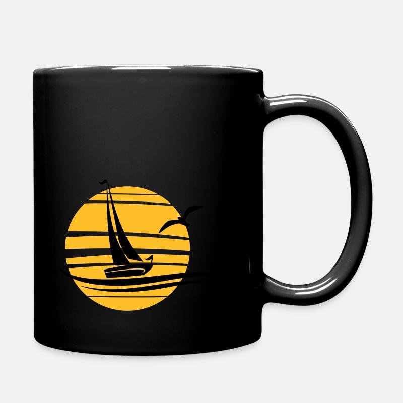 Voilier bateau soleil eau - Mug uni - noir